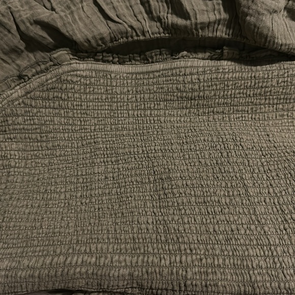 NWT! Anthropologie The Marisol Smocked Mini Dress SOFTENED SAGE Green Large - Picture 6 of 10